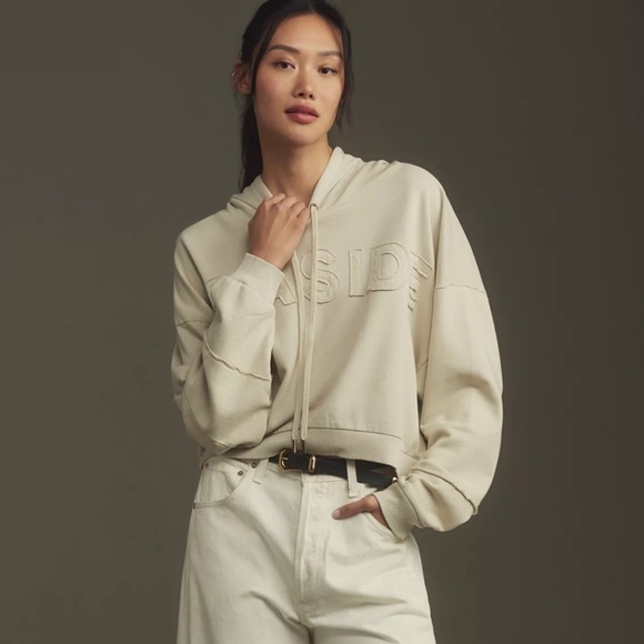 Women’s Ivory Pilcro Hooded Seaside Sweatshirt Size Large - Picture 2 of 11